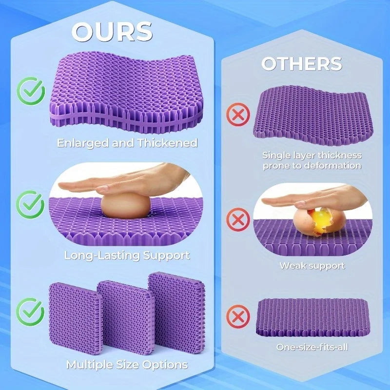 Breathable Gel Seat Cushion for Office Chair Long Sitting Comfort Thickened
