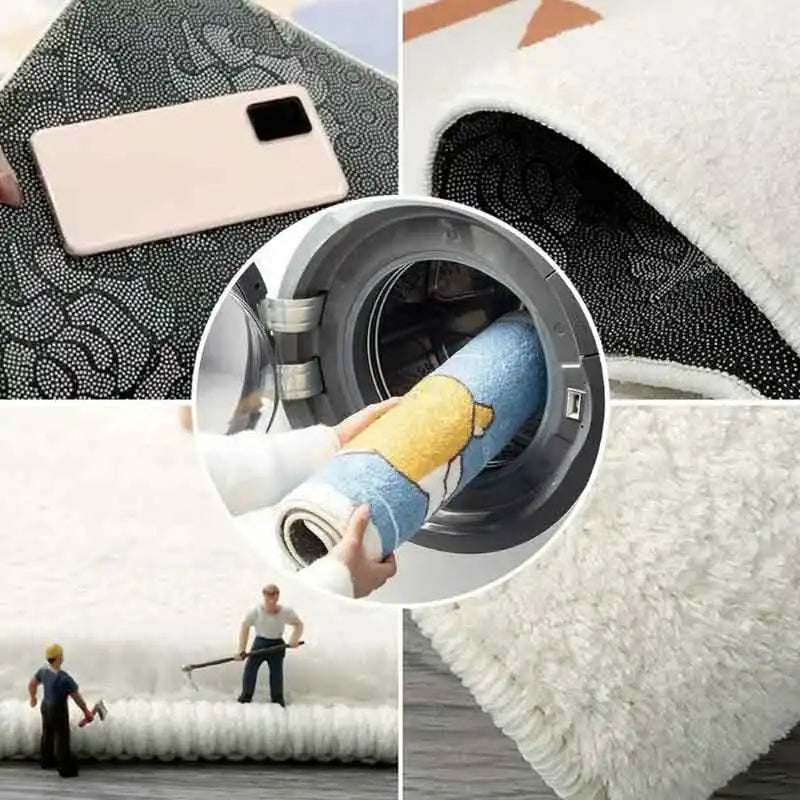 Big-eyed Cartoon Carpet Plant Plush Floor Mat - Non-slip Bedroom Living Room Decor