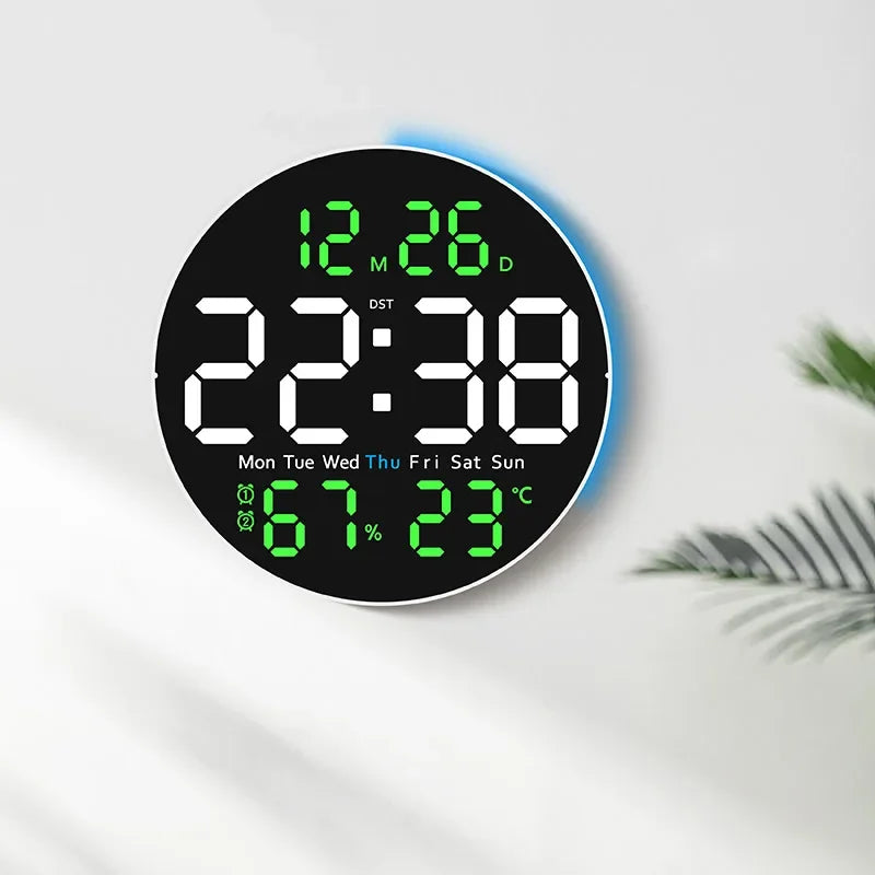 Multifunctional Wall Clock with Remote LED Large Screen & Atmosphere Light