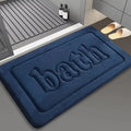 Non-Slip Bathroom Floor Mat with Embossed Fur Texture - Thick Sponge Toilet & Bedroom Door Mat