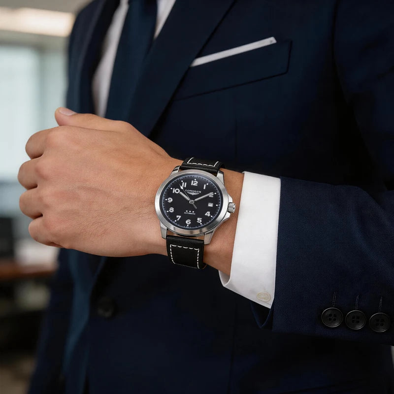 Men's Automatic Mechanical Watch - Vintage Pilot Military Style Waterproof Leather