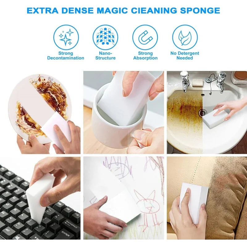 Melamine Cleaning Sponges 100/50 Pcs Multi-Purpose Household Scrubbers