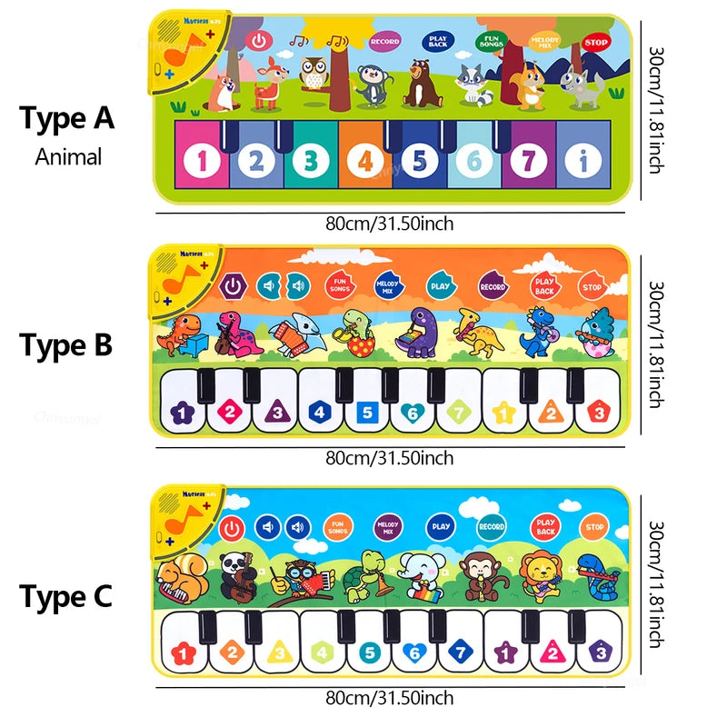 Kids Piano Mat Musical Floor Keyboard for Toddlers and Children - Educational Play Toy