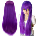 Synthetic Colorful Cosplay Wig 80cm Straight Violet & Purple Hair