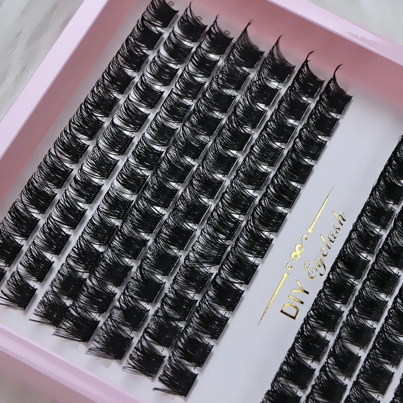 D Curl Fluffy Wispy False Eyelash Clusters - Natural Look Reusable 8-16mm DIY Eyelash Extensions