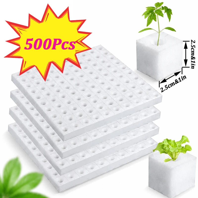 500PCS Hydroponic Sponge Cubes for Seedling Propagation Garden Planting