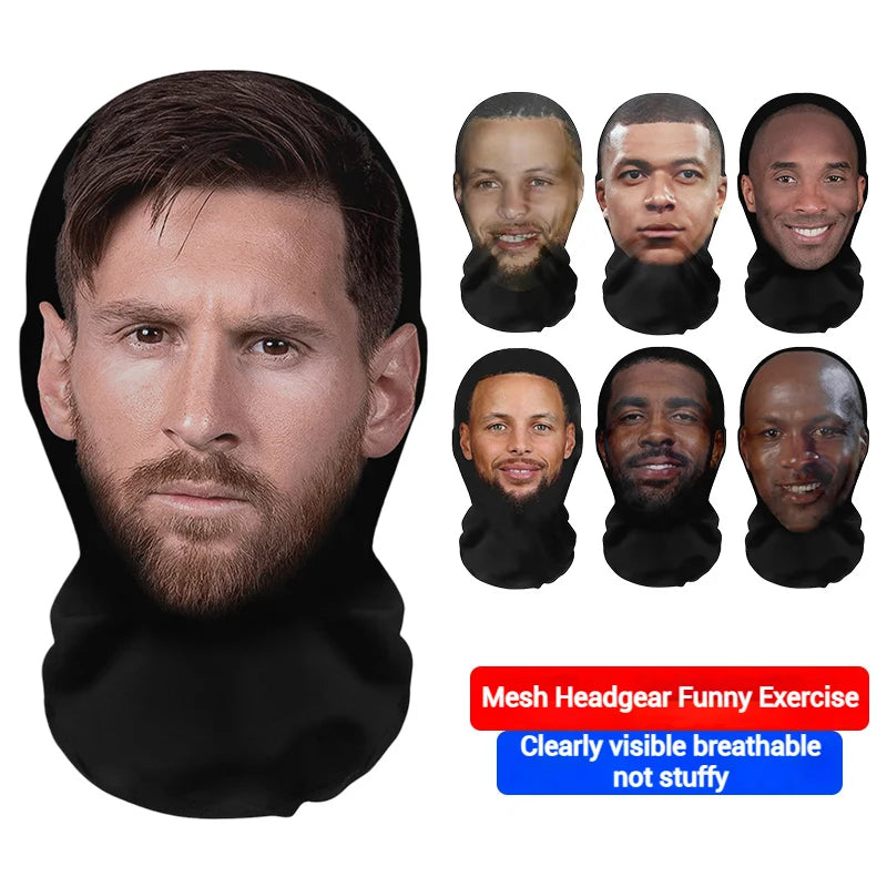 Realistic 3D Face Mask Cosplay Prop Mesh Headwear for Fashion & Social Events