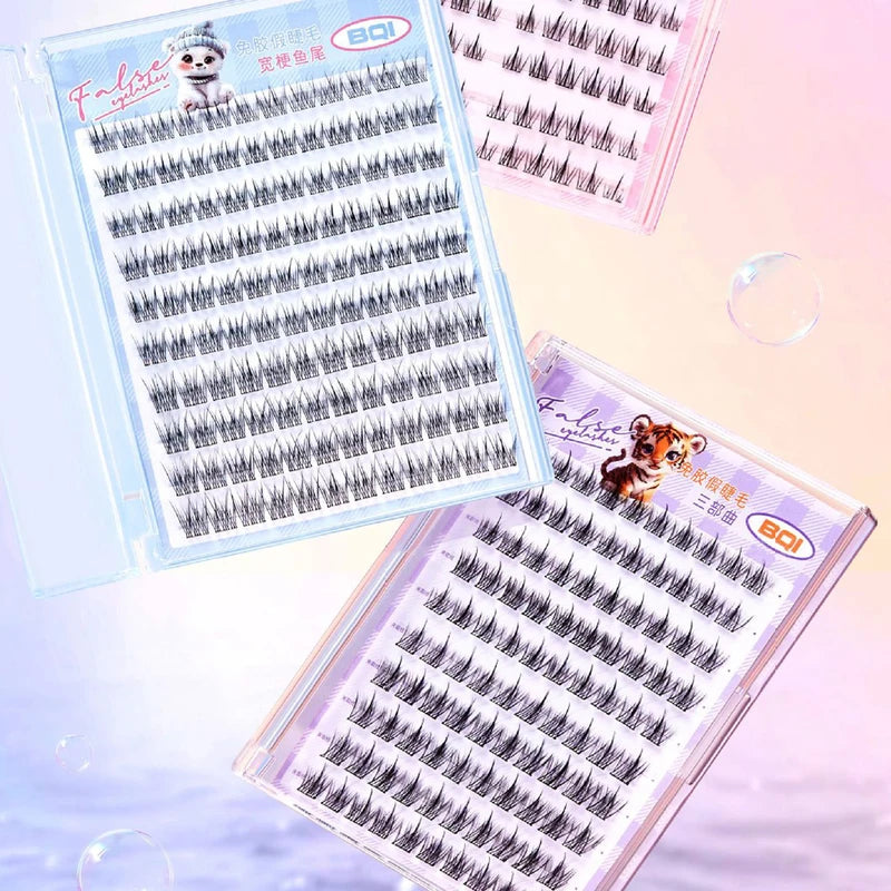 Large Capacity Self-Adhesive False Eyelashes - 10 Rows, 10-12MM C-Curl Natural Look