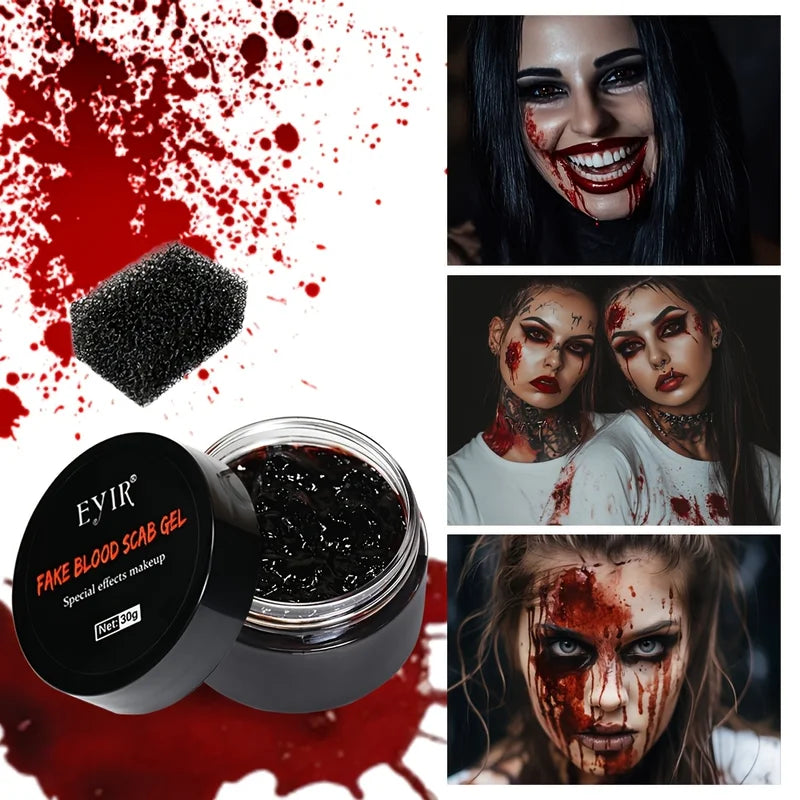 SFX Makeup Kit with Scar Wax Fake Blood & Tools for Halloween Wounds