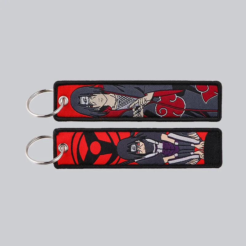 Anime Naruto Embroidery Key Fob Keychain Car Accessory for Cosplay & Gifts
