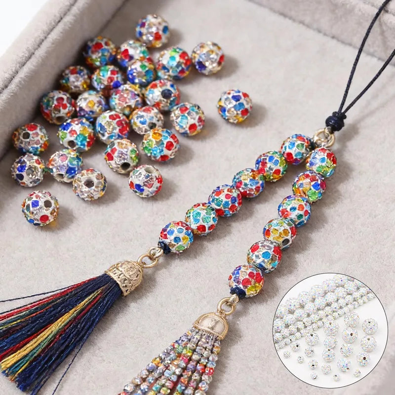 White AB Beads for Jewelry Making 4-10mm Handmade Bead Strings DIY Bracelets