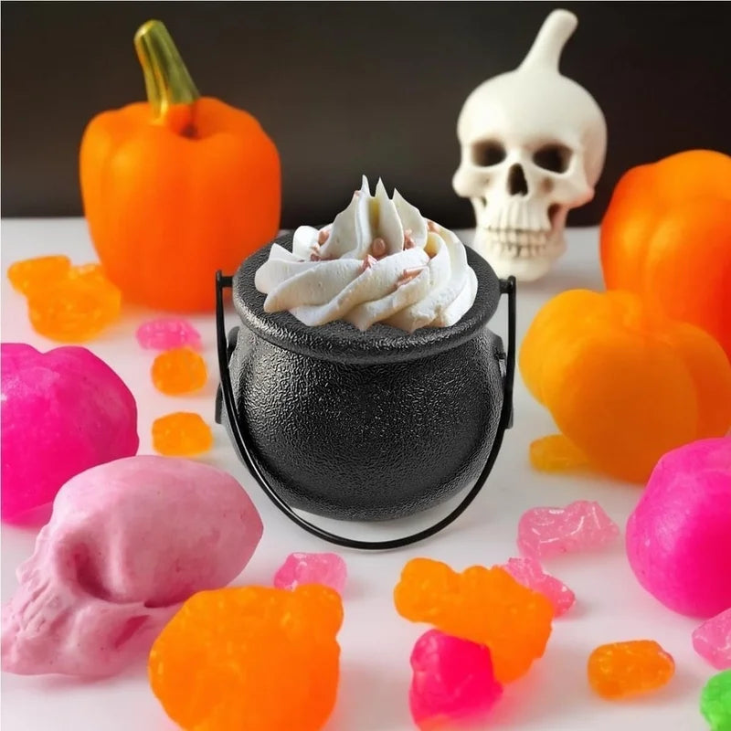 Mini Black Cauldron Set for Halloween & St. Patrick’s Day - 12 Pack Candy & Treat Holders