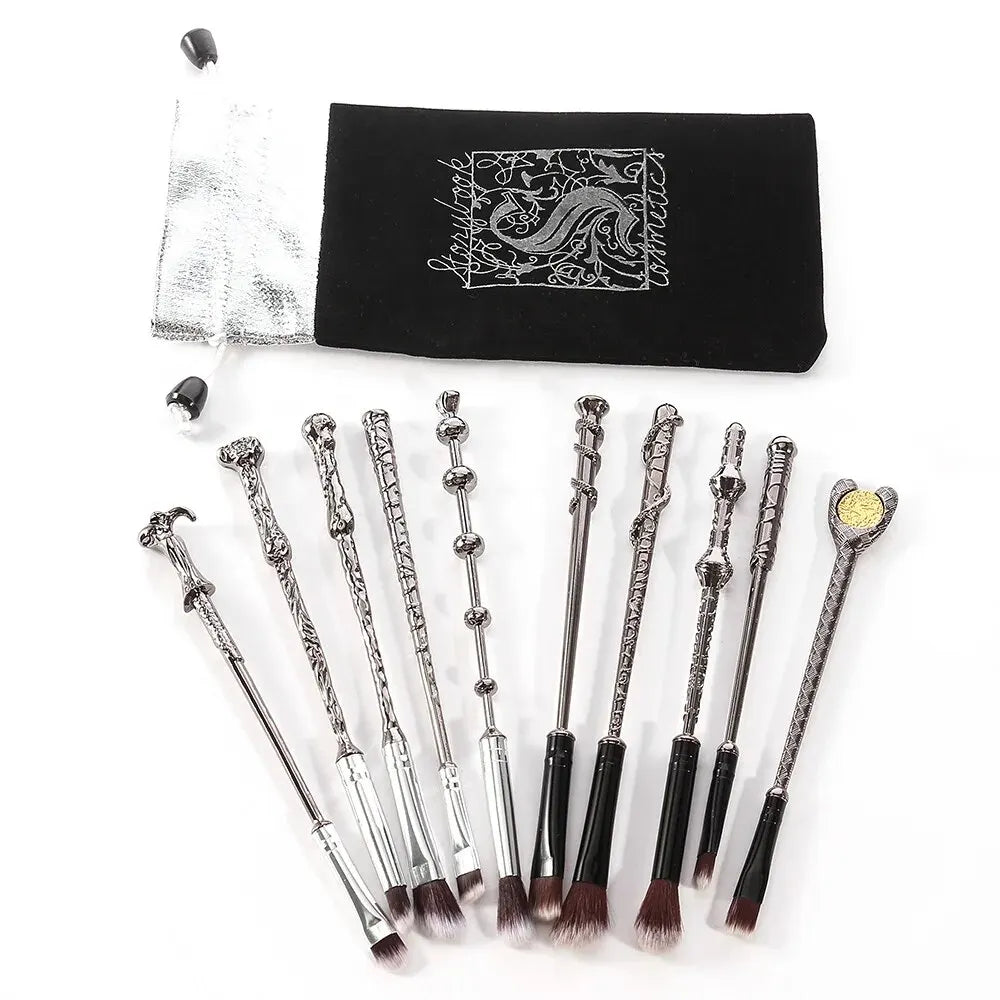 5PCS Makeup Brush Wand Set with Soft Synthetic Bristles & Metal Handles – Portable for Eyeshadow, Powder & Face Makeup
