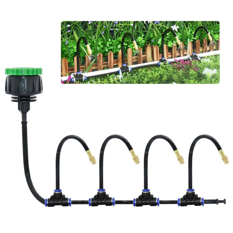 DIY Micro Drip Irrigation System Kit for Garden & Plant Watering - Adjustable Brass Nozzle