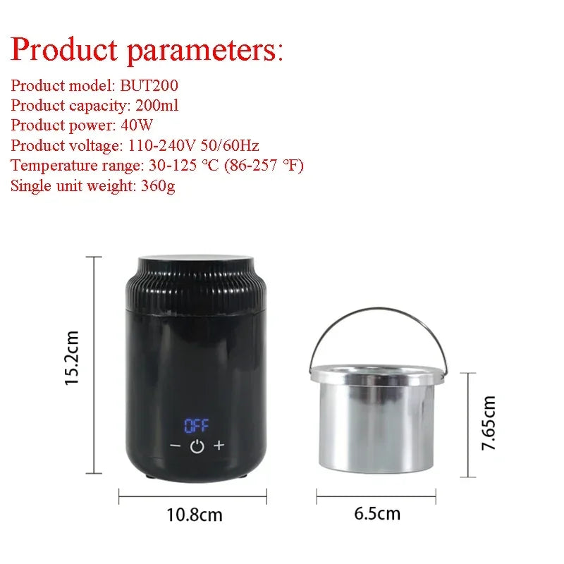High-Power Wax Heater for Hair Removal with Touch Control & LED Display