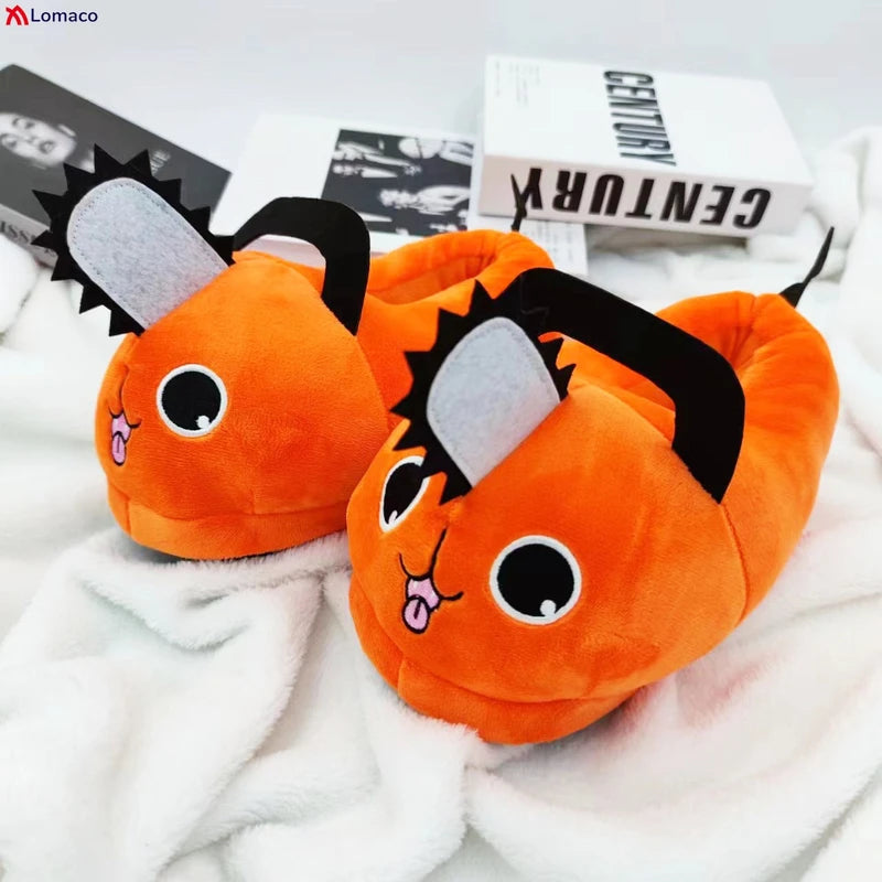 Anime Pochita Slippers Cosplay Kawaii Puppy Halloween Xmas Bedroom Shoes