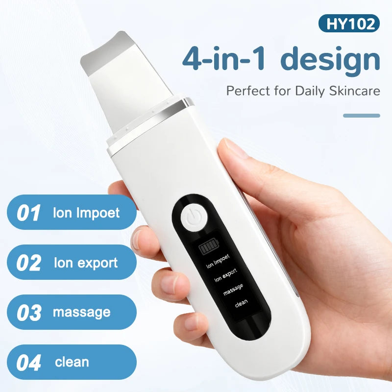 Ultrasonic Skin Scrubber 4-in-1 Facial Cleansing & Blackhead Remover