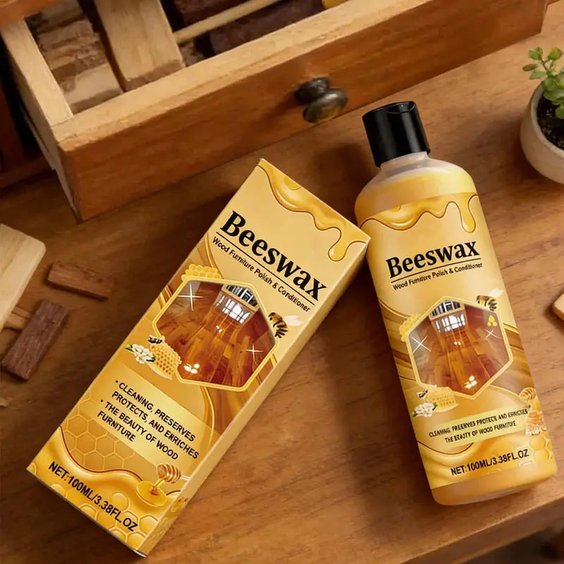 Wood Finish Wax Paste - 100ml Long-Lasting Shine & Dust Remover for Furniture Cabinets