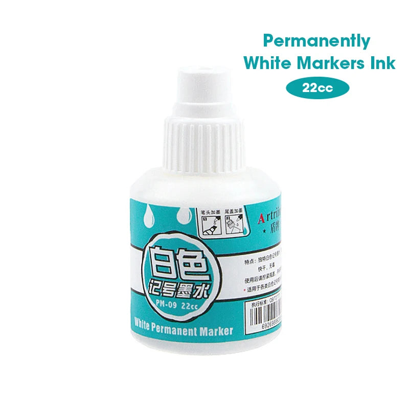 Waterproof Oil-Based White Marker Ink Refill Set for Paint Pens