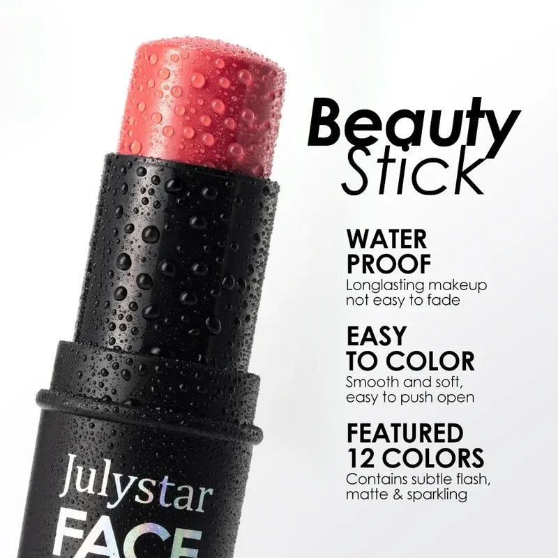 4-Pack Waterproof Face Makeup Sticks for Contouring and Highlighting - Long-Lasting Blush & Shimmer Set for Beginners Women
