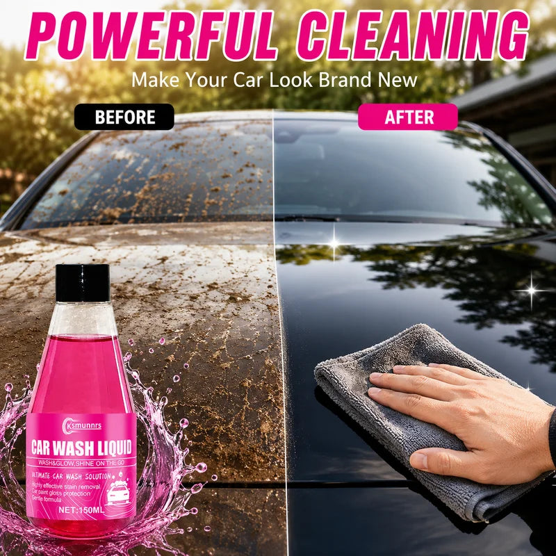 All-in-One Car Wash Wax - Pink Foam Shampoo for Cars Boats RVs