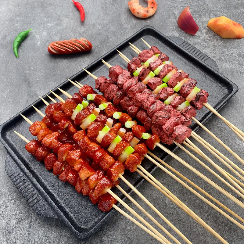 Fake Food BBQ Skewer Set - Lamb Beef Meat Model for Decor & Photography