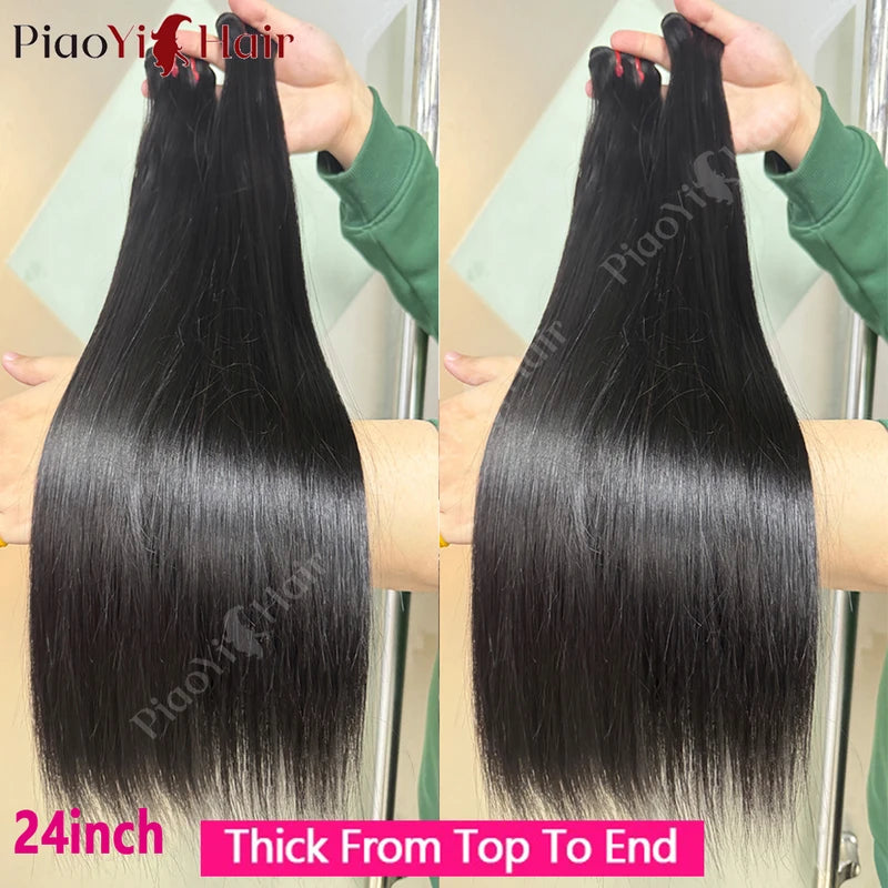 Human Hair Extensions Bundle 100% Raw Virgin Straight Hair 20-24 Inch