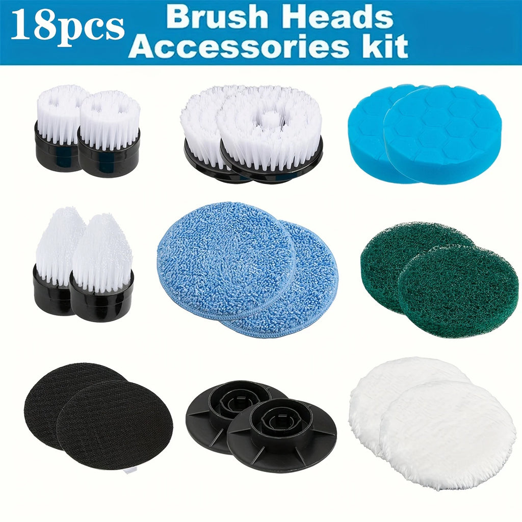 18PCS Replaceable Brush Heads Cleaning Kit for Electric Rotary Scrubbers