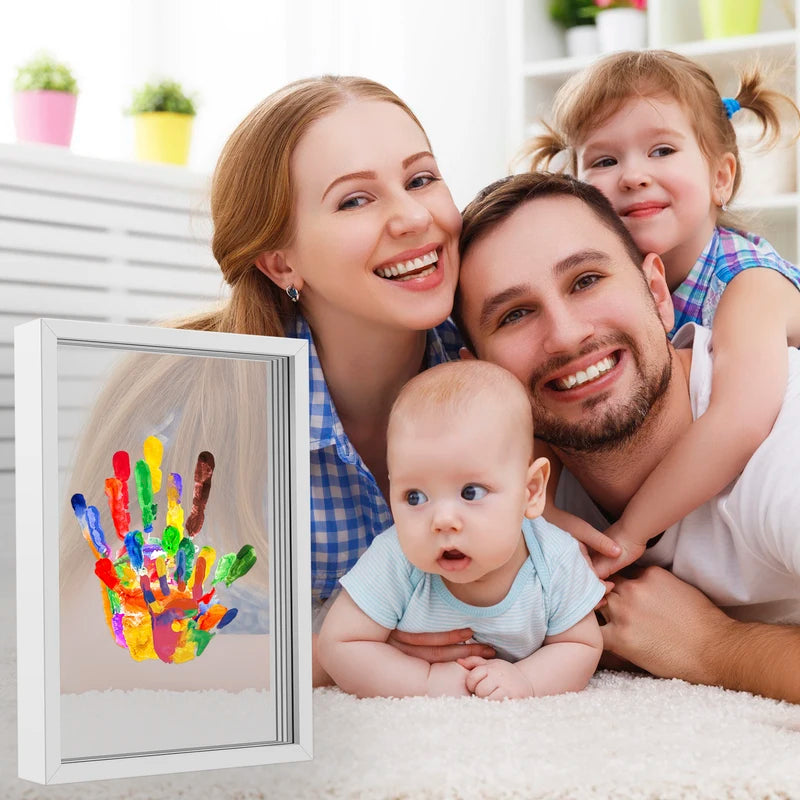 Family Handprint DIY Kit with Wooden Frame - Keepsake Craft Set for Baby & Kids