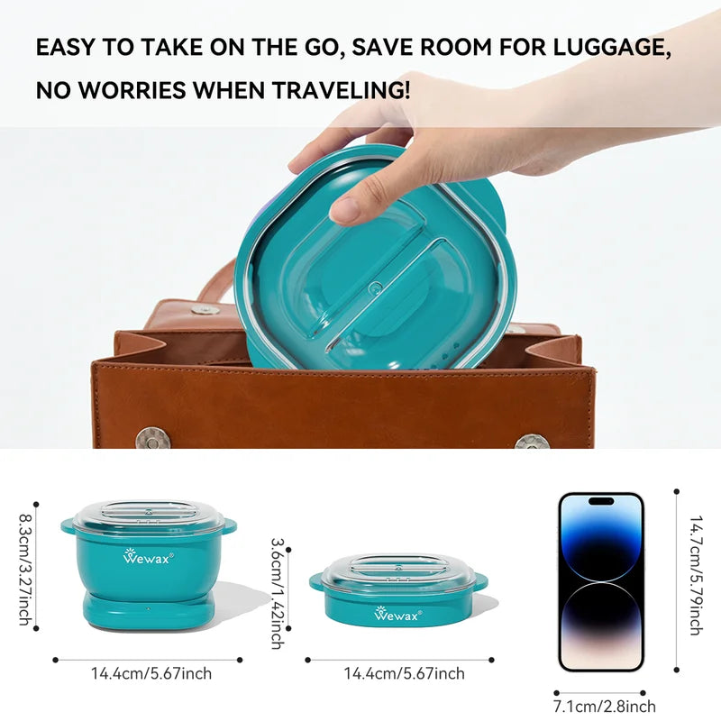 Foldable Silicone Wax Heater Kit 35Pcs with Hard Wax Beans for Full Body Hair Removal - US Plug