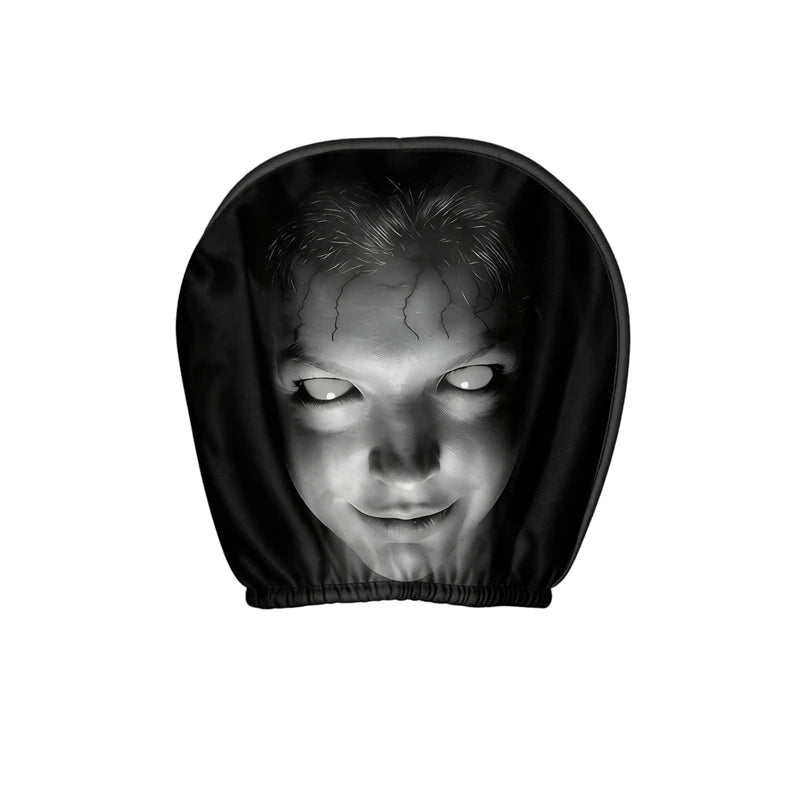 Funny Cartoon Car Headrest Cover - Decorative Seat Protector for Auto Interior