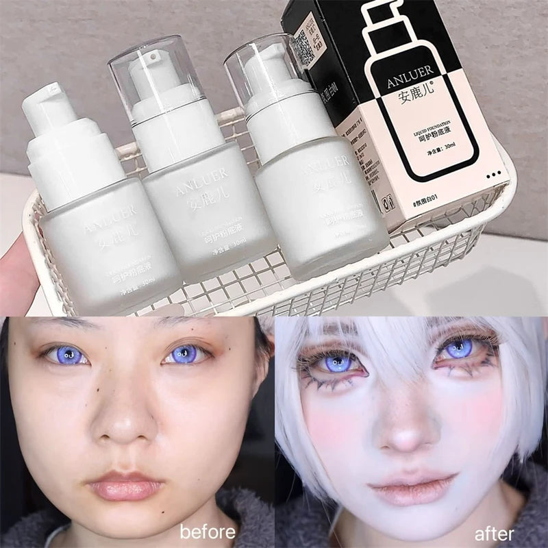 Full Coverage Waterproof Matte Liquid Foundation - Long Wear Makeup Base 30ml