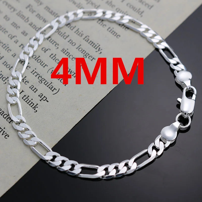 925 Silver Chain for Men Women Jewelry Set Necklace & Bracelet - Gift Ready