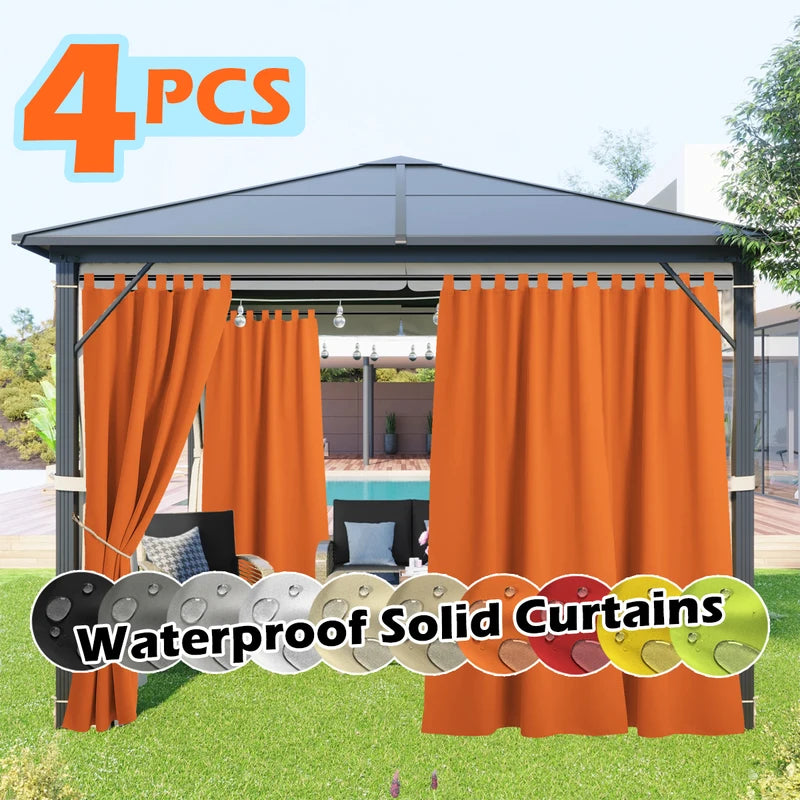 Outdoor Waterproof UV-Resistant Curtain Panels for Porch Pergola Gazebo