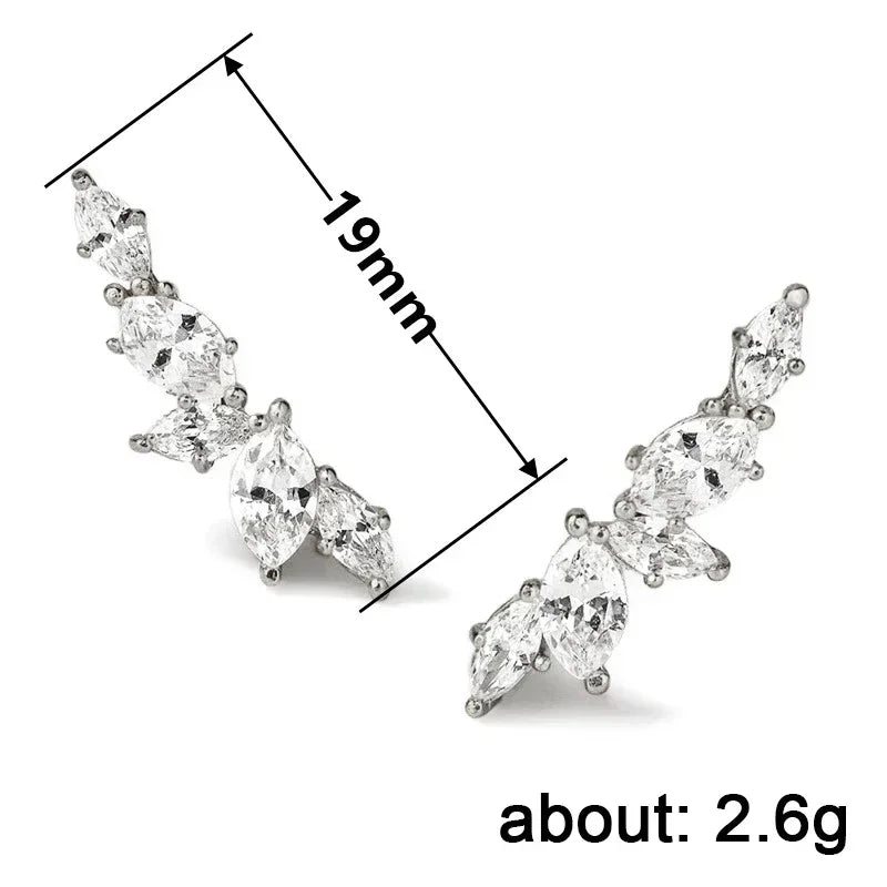 Dainty Crystal Cubic Zirconia Stud Earrings for Women - Stylish Drop Jewelry