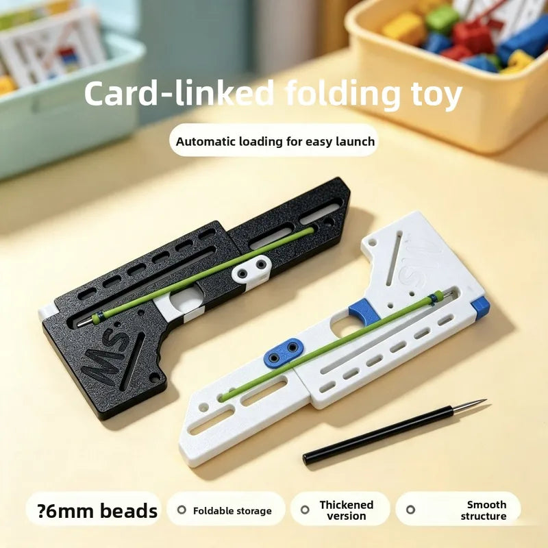 Foldable Portable Card Transformable Slingshot Stress Relief Toy - 3D Print Plastic, No Steel Ball