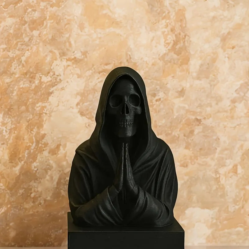 Gothic Skull Decor - Black Death Skull Art for Halloween & Study Rooms