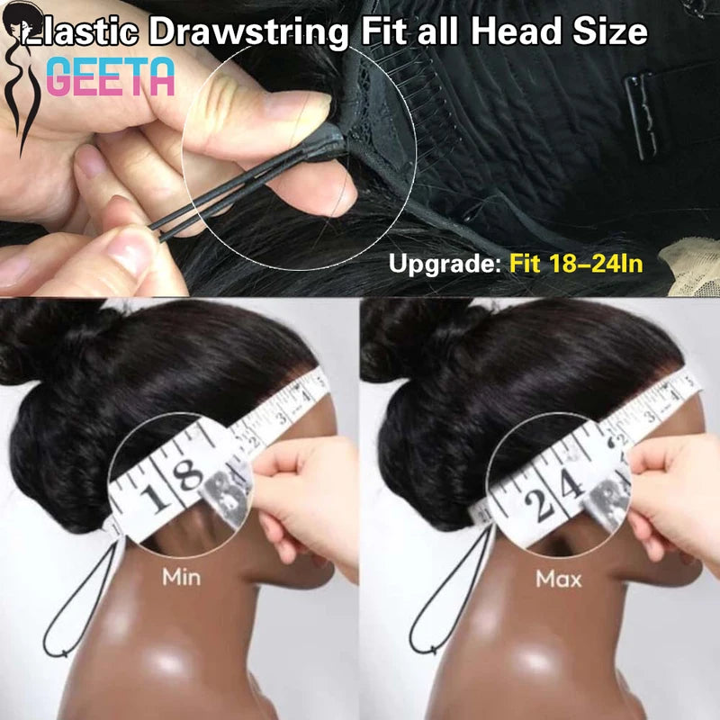 Women's 13x6 Lace Front Wigs with Drawstring & 4x4 Frontal Human Hair