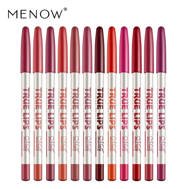 12-Color Matte Lip Liner Set Waterproof Long Lasting Pencil for Makeup & Tattoo