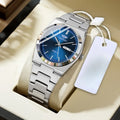 Men's Fashion Quartz Watch with Stainless Steel Case and Calendar Function