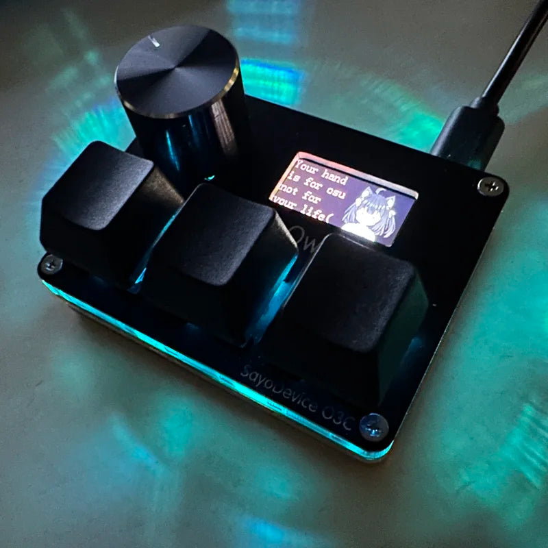 Magnetic Trigger Switch Keyboard with RGB Music Game Volume Knob - Compatible with O3C DJMAX SDVX Geometry Dash