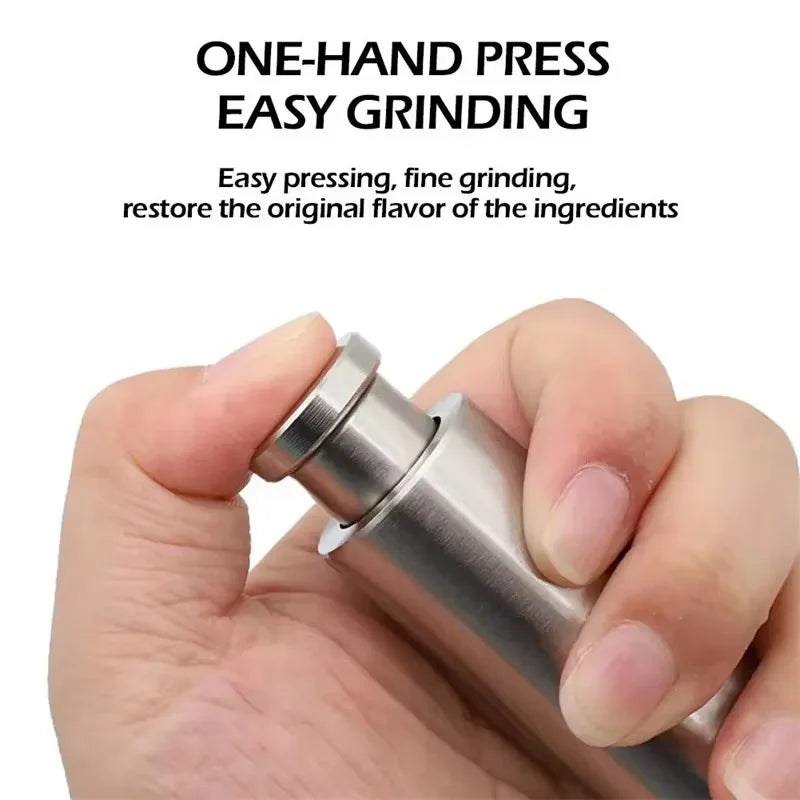 Stainless Steel Manual Pepper Grinder, Eco-Friendly Salt & Spice Mill, Compact Portable Kitchen Tool