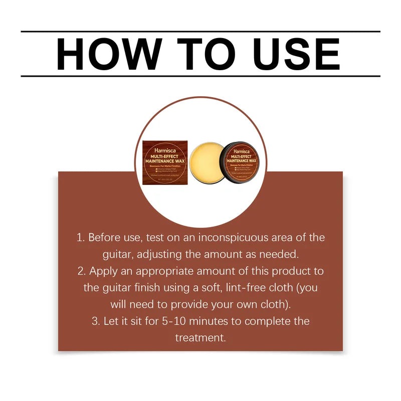 Universal Guitar Polish Wax 80g Wood Nourishing & Protective Coating for All Instruments