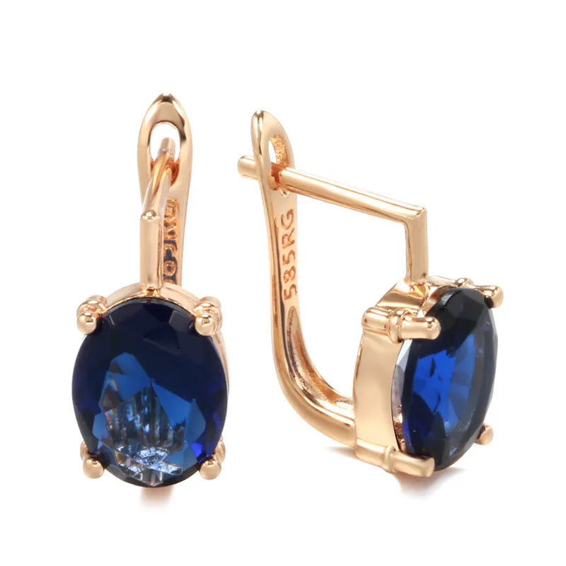 14K Gold Sapphire and Peridot Earrings for Women - Wedding Engagement Jewelry