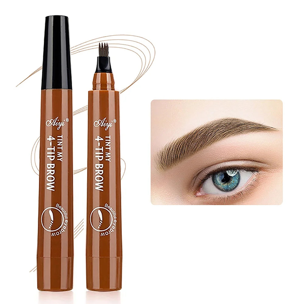 Waterproof Eyebrow Pen with Split Tip - Multiple Colors, Natural Look
