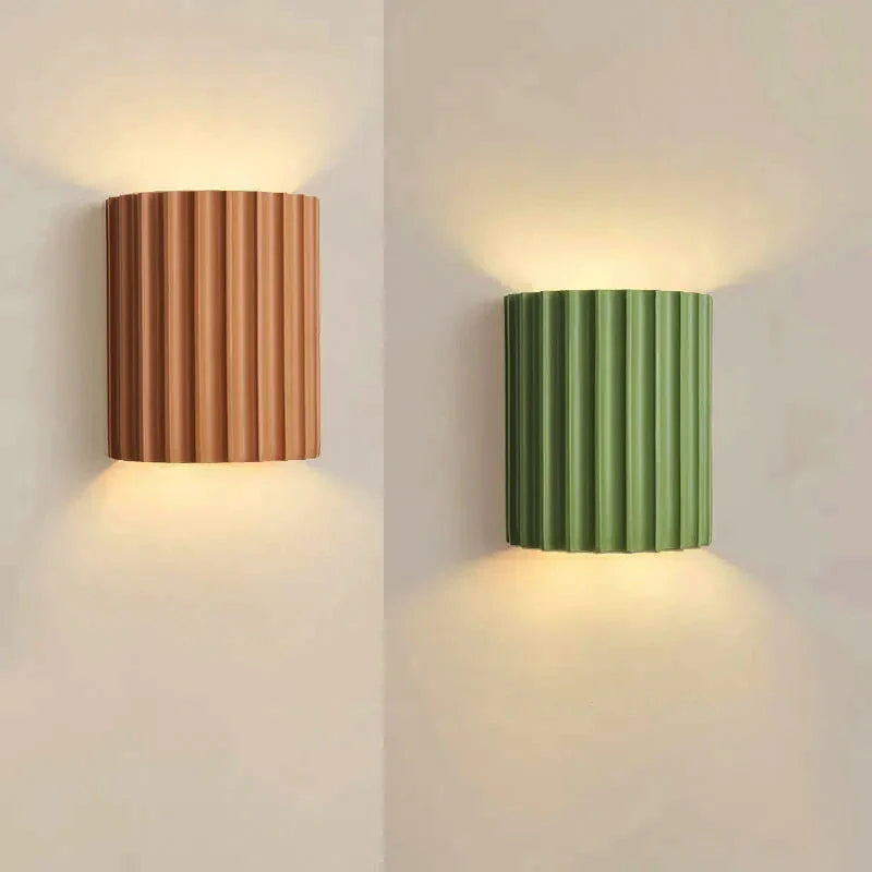 Resin Striped Wall Lamp for Indoor Home Decor - Living Room & Corridor Sconce