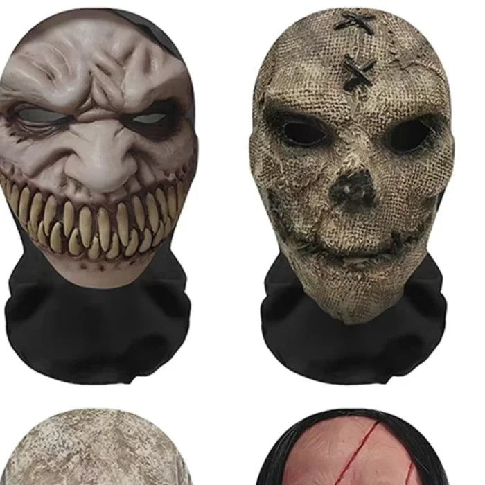 Halloween 3D Skull Face Mask Cosplay Prop Full Face Mesh Breathable Balaclava