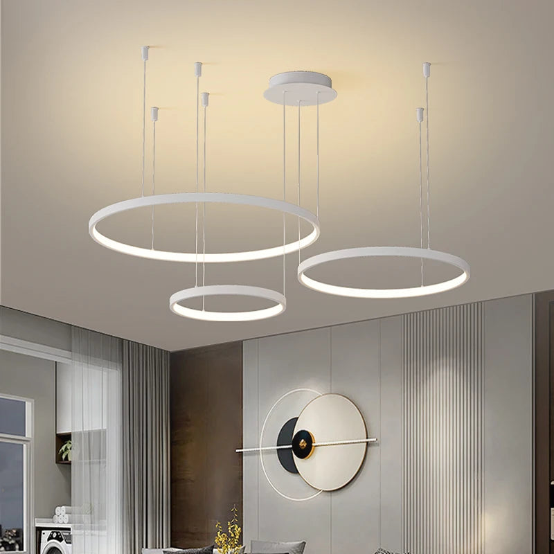 Modern Pendant LED Light for Living Room with Changeable Colors and Dimmable Brightness