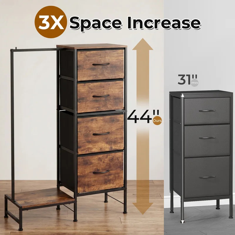 Multi-Functional Closet Organizer with Hanging Rack & Shoe Storage