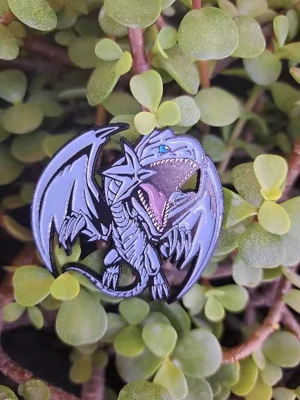 Anime Yu-Gi-Oh Blue-Eyes White Dragon Brooch Enamel Pin - Game Badge Jewelry Gift